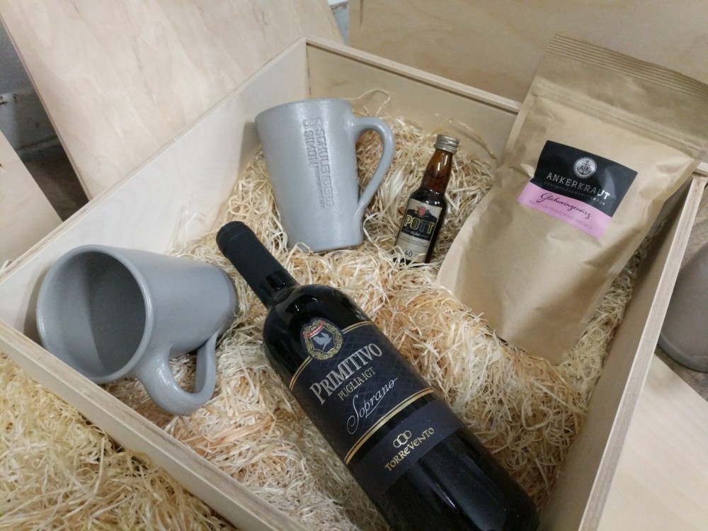 Geschenkbox Glühwein+Tassen+Rum